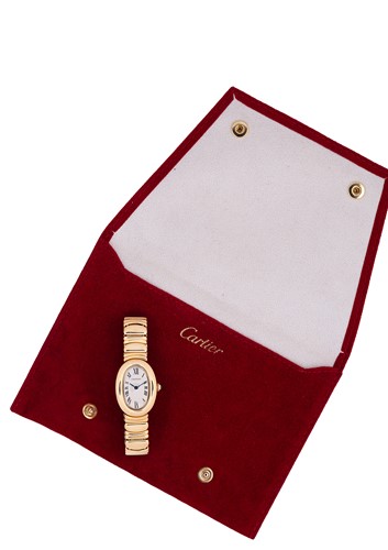 Lot 309 - Cartier - A lady's 18ct 'Baignoire' wristwatch