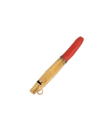 Lot 371 - A (probably) 18th century whistle and teething stick