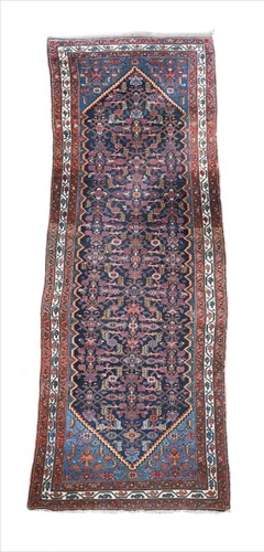 Lot 281 - A Malayer runner with indigo field of all-over...