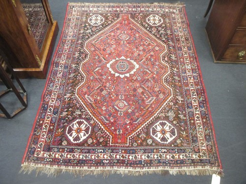Lot 551 - A Shirvan carpet with main geometric medalion...