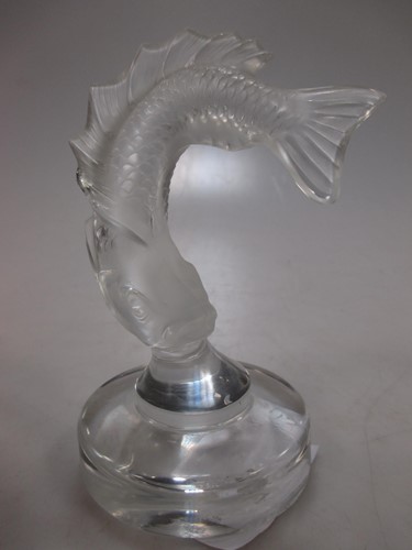 Lot 169 - A Lalique leaping fish mascot, 10cm high and a...