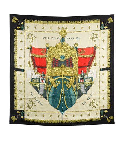 Lot 165 - A Hermès Vue du Carouse de Galere la Reale silk scarf