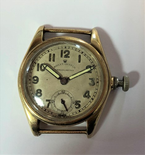 Lot 282 - Rolex - A gentleman's 9ct gold 'Oyster' wristwatch head