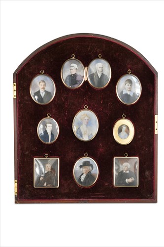 Lot 157 - A group of ten portrait miniatures, by repute of the Lind family, including James Lind FRSE, FRCPE