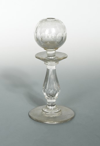 Lot 3 - A 19th century glass lace makers lamp