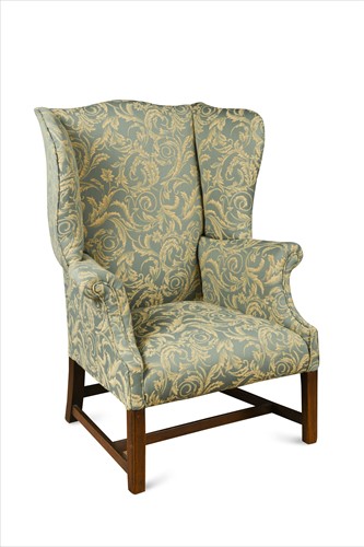 Lot 323 - A George III style wing armchair, late 19th century