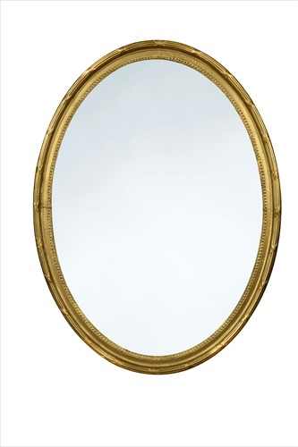Lot 343 - A giltwood oval wall mirror, mid 19th century