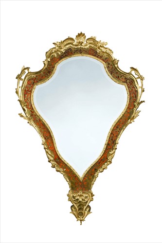 Lot 398 - A Boulle work wall mirror, late 19th century
