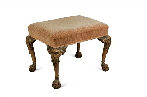 Lot 307 - A George II style mahogany stool, late 19th century