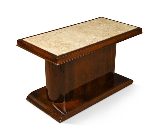 Lot 641 - An Art Deco marble topped coffee table in the manner of Emile Jacques Ruhlmann