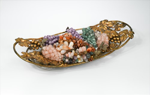 Lot 100 - A gilt metal mirrored tray, 20th century
