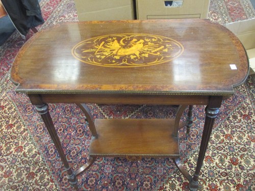 Lot 304 - An Edwardian mahogany and marquetry side table,...
