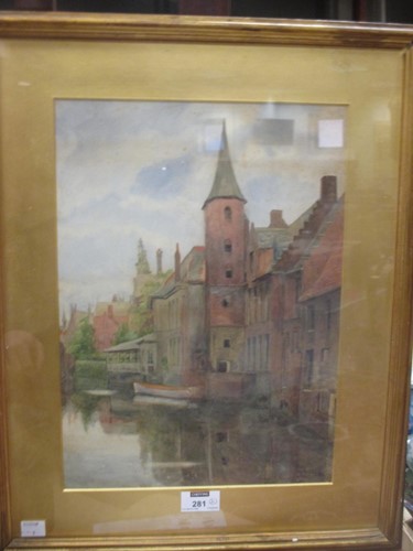 Lot 281 - Continental school late 19th century street...