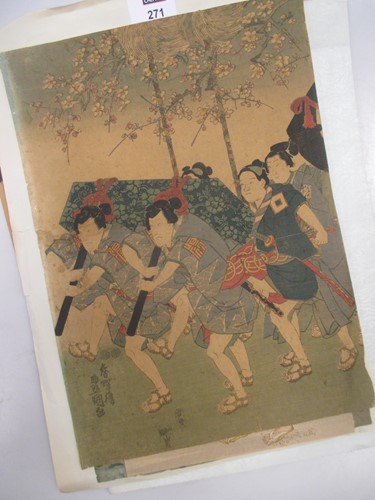 Lot 271 - A group of eight assorted Japanese woodblock...