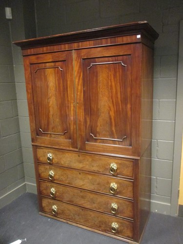 Lot 452 - A 19th century mahogany press cupboard 198 x...
