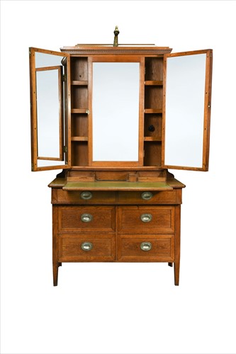Lot 359 - An oak writing table/dressing table made for RMS Berengaria (launched 1912)