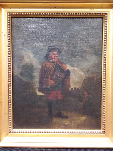 Lot 184 - Two 19th century oil paintings of a hurdy...