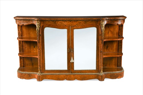 Lot 357 - A Victorian figured walnut credenza