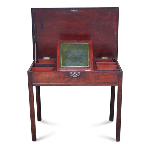 Lot 301 - Early George III mahogany library writing table