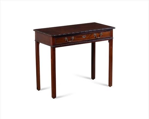Lot 303 - A George III mahogany side table in the Chippendale manner