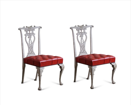 Lot 308 - A pair of George III painted side chairs