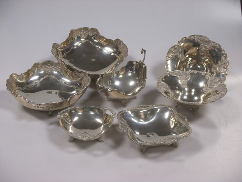Lot 218 - 3 dishes stamped '925' 8.7ozt gross together...