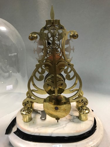 Lot 269 - A 19th century brass skeleton timepiece