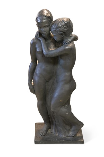 Lot 89 - Georg Ehrlich ARA (Austrian 1897-1966), Two Sisters, 1945/6, bronze