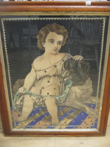 Lot 356 - A Victorian maple framed decorative coloured...