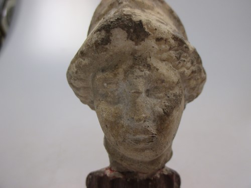 Lot 158 - A carved marble Greek head of a goddess...