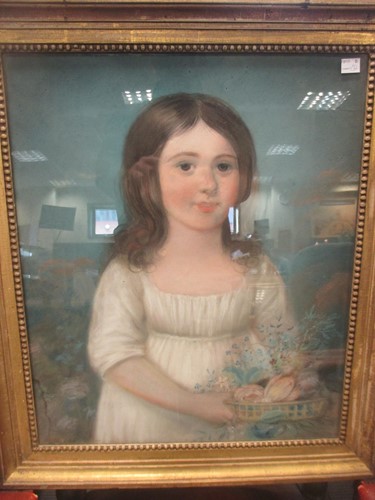 Lot 282 - A 19th century English school pastel of a...