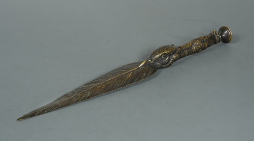 Lot 375 - A bronze page turner signed J Moigniez