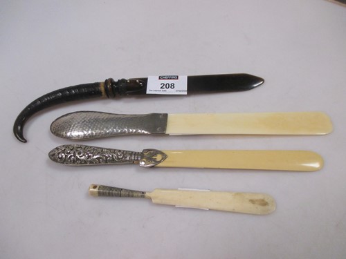 Lot 208 - A late Victorian ivory and white metal mounted...