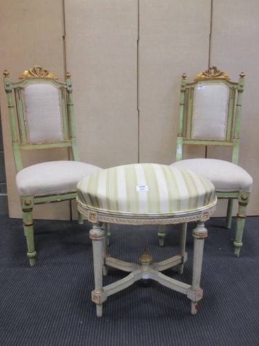 Lot 309 - Pair of 19th century painted and giltwood...