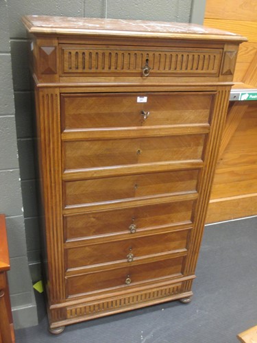 Lot 351 - Late 19th century Continental bureau with...