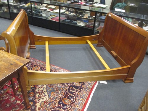 Lot 345 - Simon Horn, cherry wood lit bateau bed,...