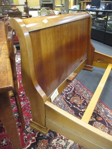 Lot 345 - Simon Horn, cherry wood lit bateau bed,...