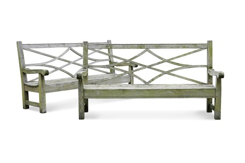 Lot 642 - A pair of Julian Chichester garden benches