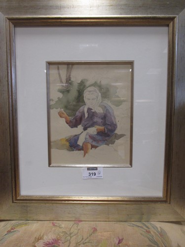 Lot 319 - Nina Bozhko (Ukraine, b.1928) Woman sewing &...