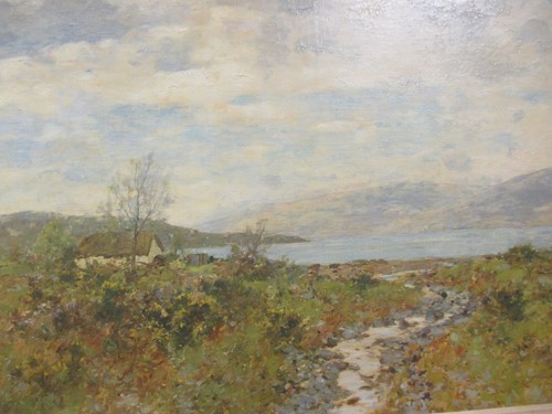 Lot 260 - Cottage by a lake, 20th century, oil on canvas,...