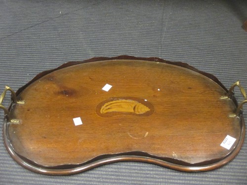 Lot 425 - A mahogany kidney shaped tray