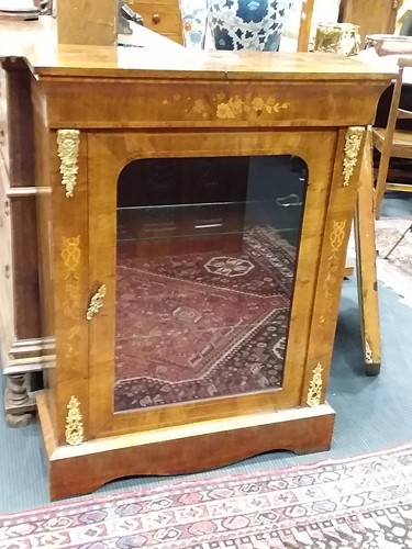 Lot 519 - A Victorian walnut pier display cabinet 109 x...