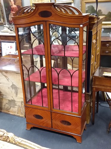 Lot 468 - A Edwardian satinwood display cabinet with...