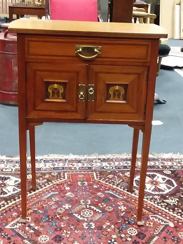 Lot 448 - An art nouveau satinwood small side table with...