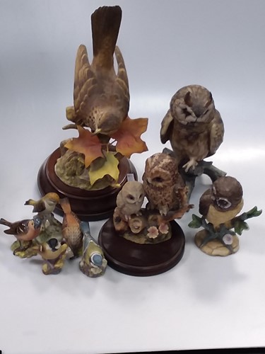 Lot 136 - Nine various model china and moulded birds