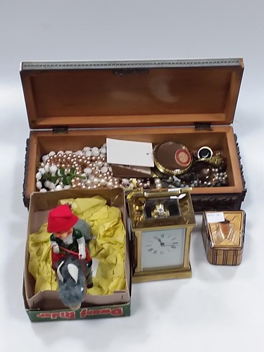 Lot 134 - A brass carriage clock with printed side...