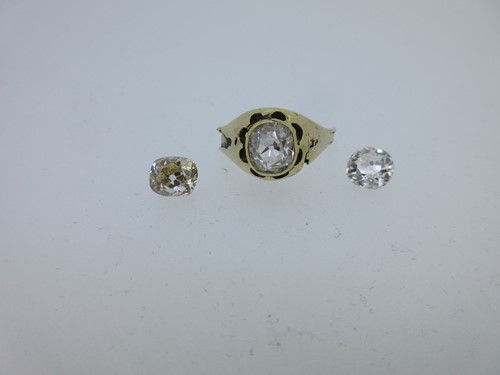 Lot 68 - Three loose old cushion cut diamonds