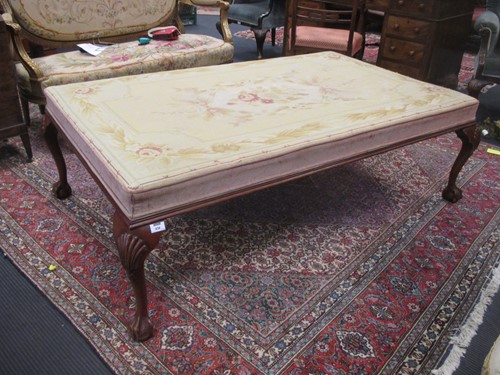 Lot 438 - A large reproduction rectangular foot stool,...