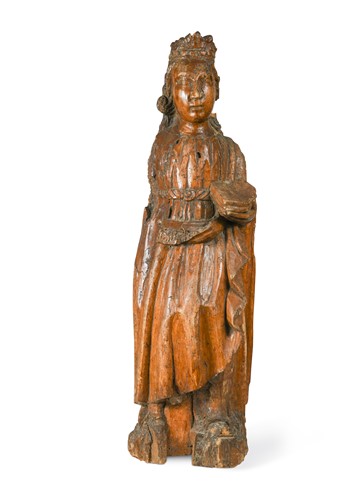 Lot 445 - A carved limewood saint, 17th century
