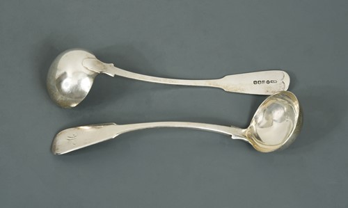 Lot 450 - Edinburgh - a pair of George IV silver toddy ladles